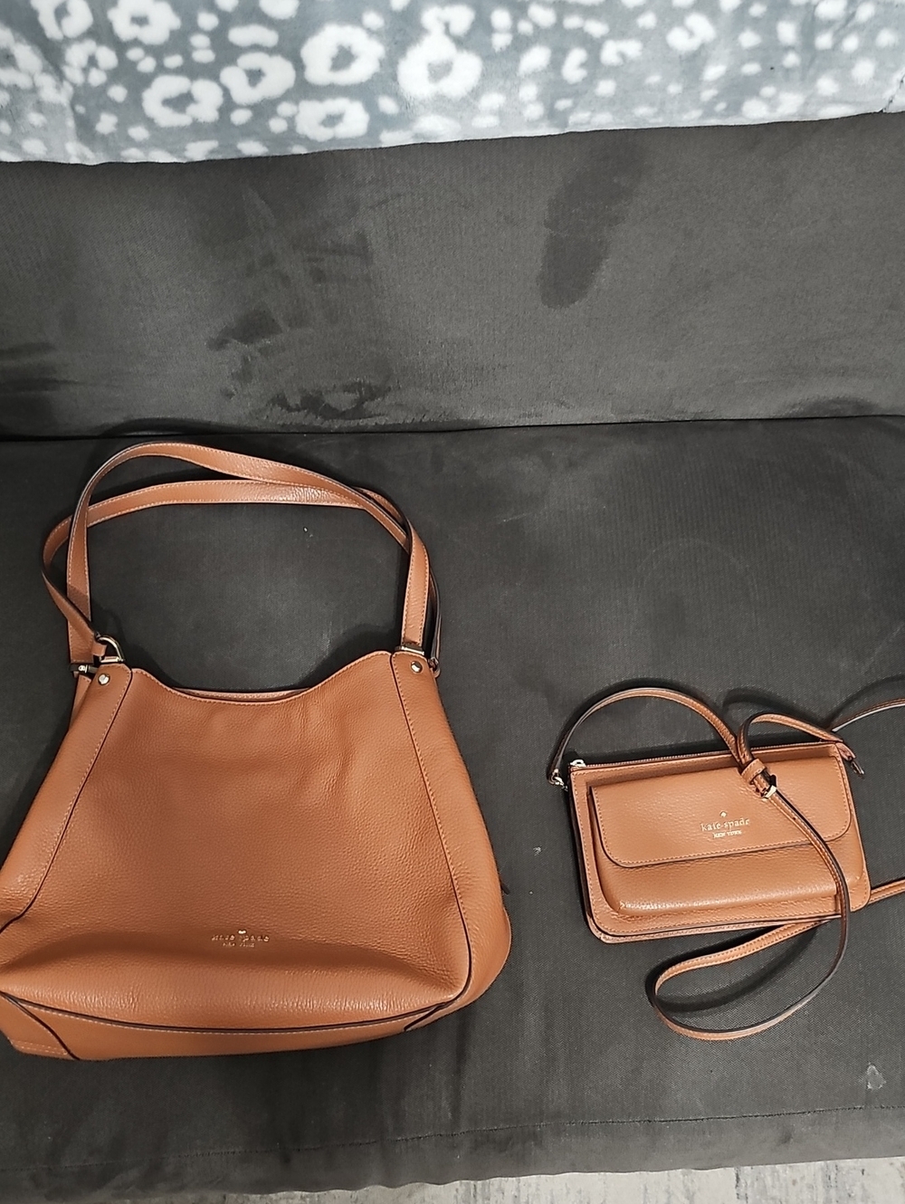 kate spade Brown Leather Shoulder Bag and Wallet Set